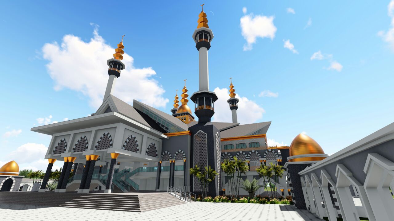  Intip Megahnya Desain Masjid Raya Gorontalo