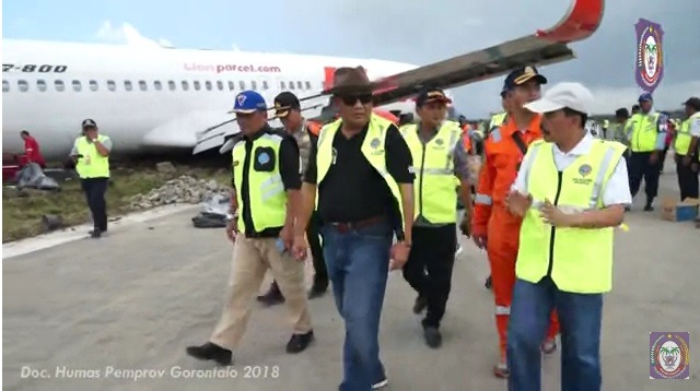  Gubernur Gorontalo Tinjau Evakuasi Pesawat Lion Air