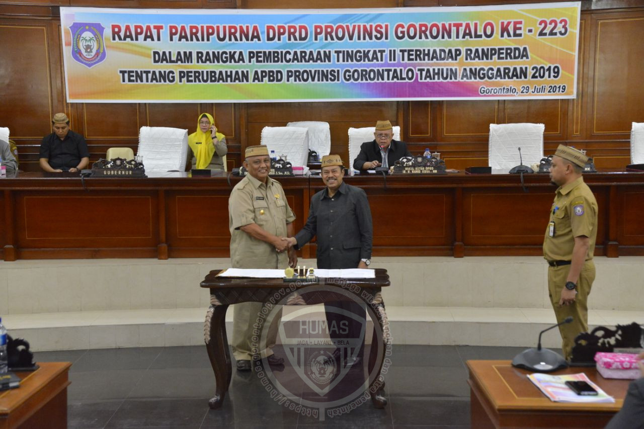  DPRD Provinsi Gorontalo Setujui Perubahan APBD 2019