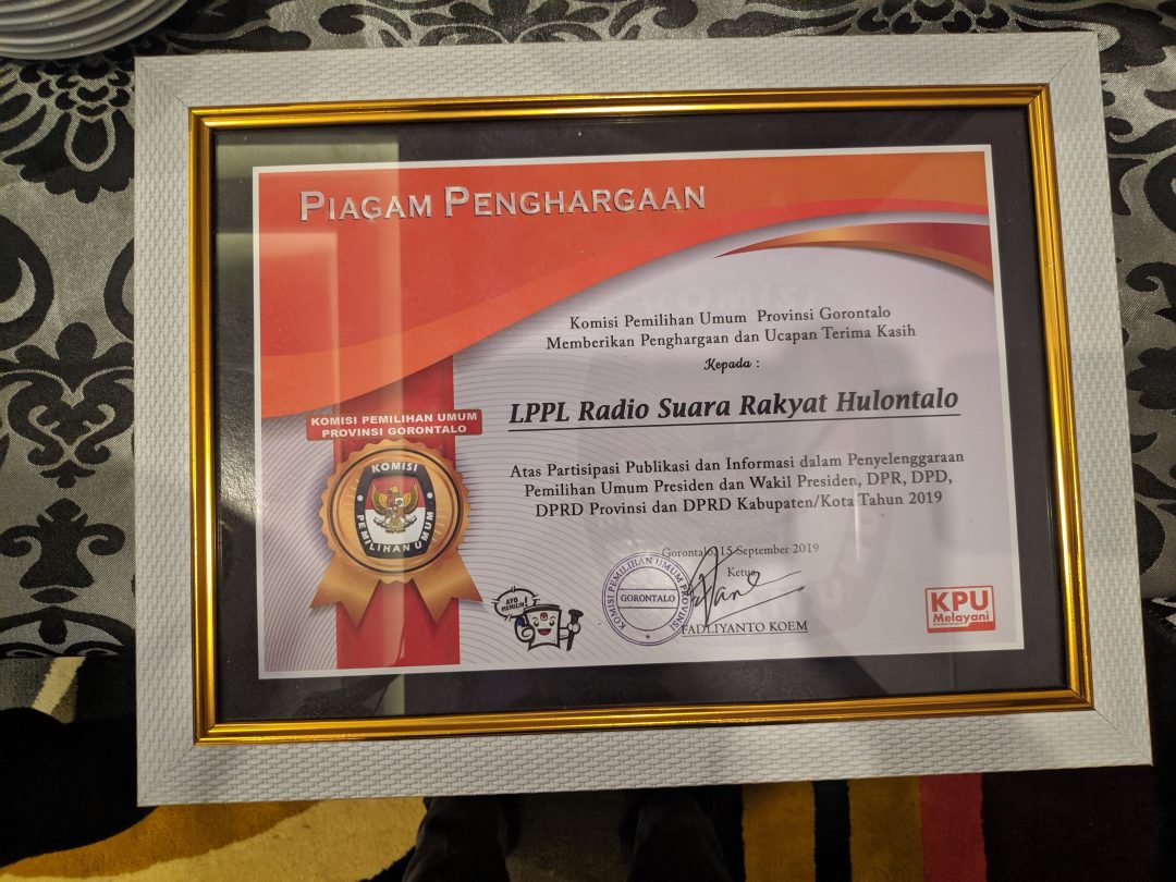  Radio Suara RH Terima KPU Award 2019