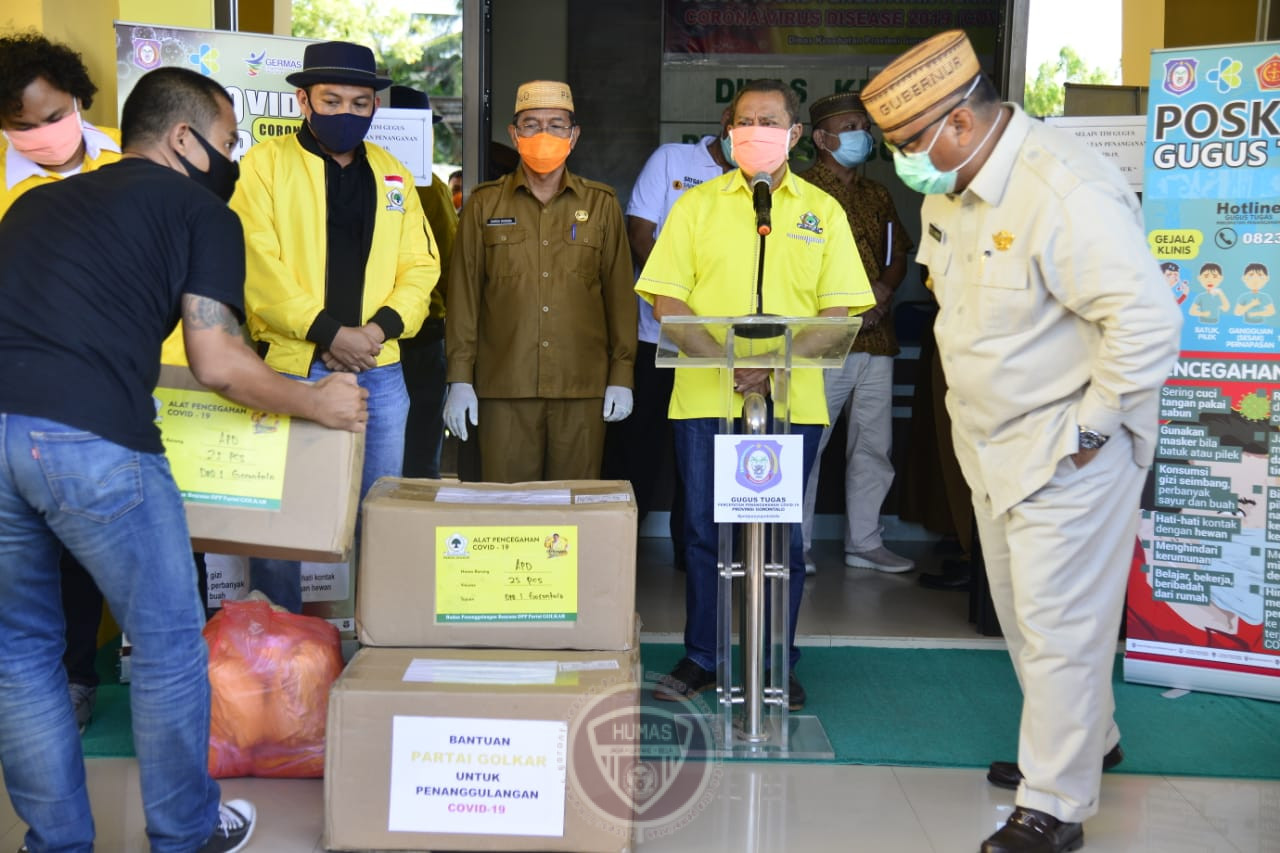  Golkar Bantu Pemprov Gorontalo dengan Ribuan APD dan Masker