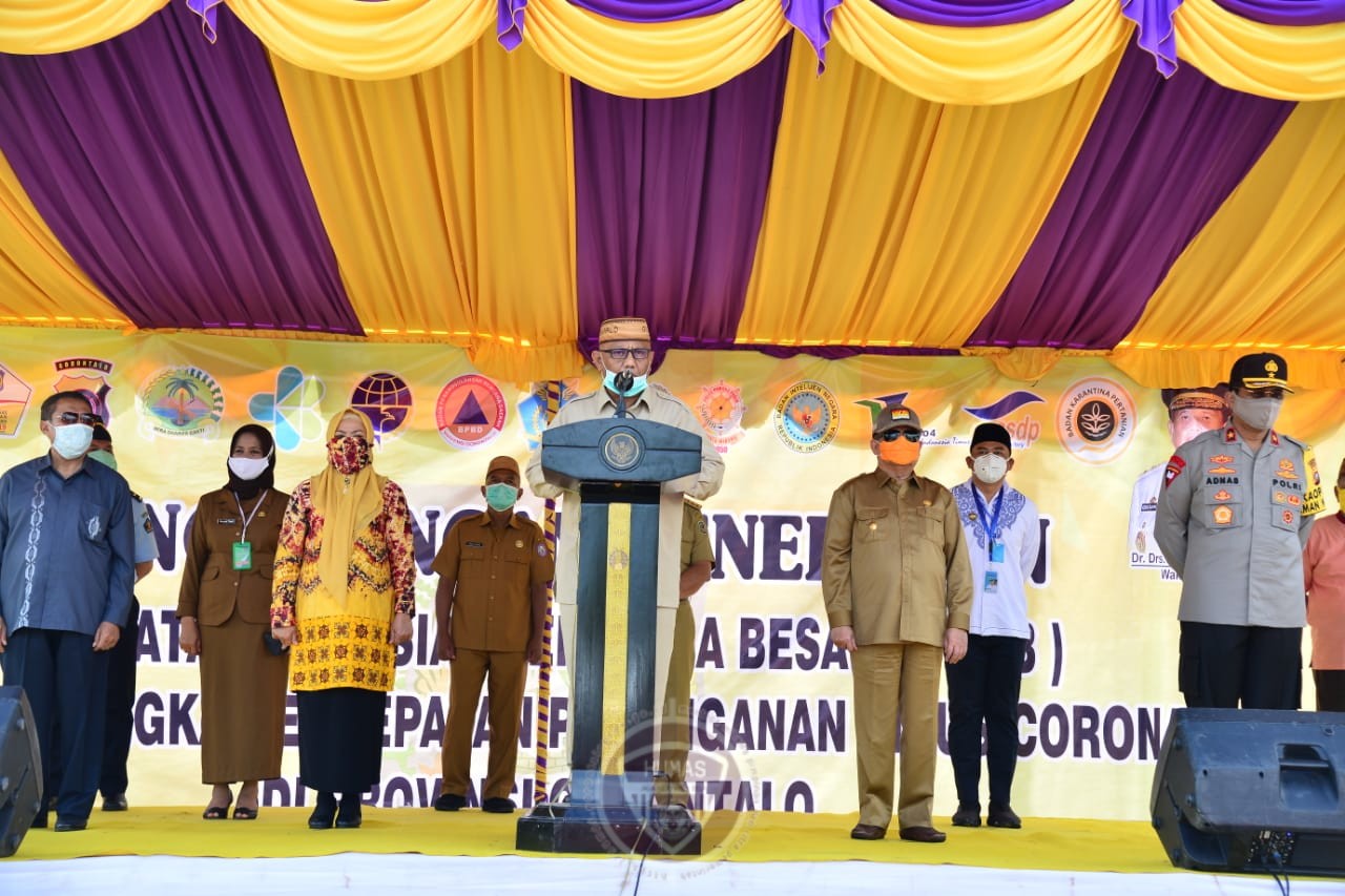  Pencanangan PSBB, Gubernur Rusli Bagi Sembako Gratis