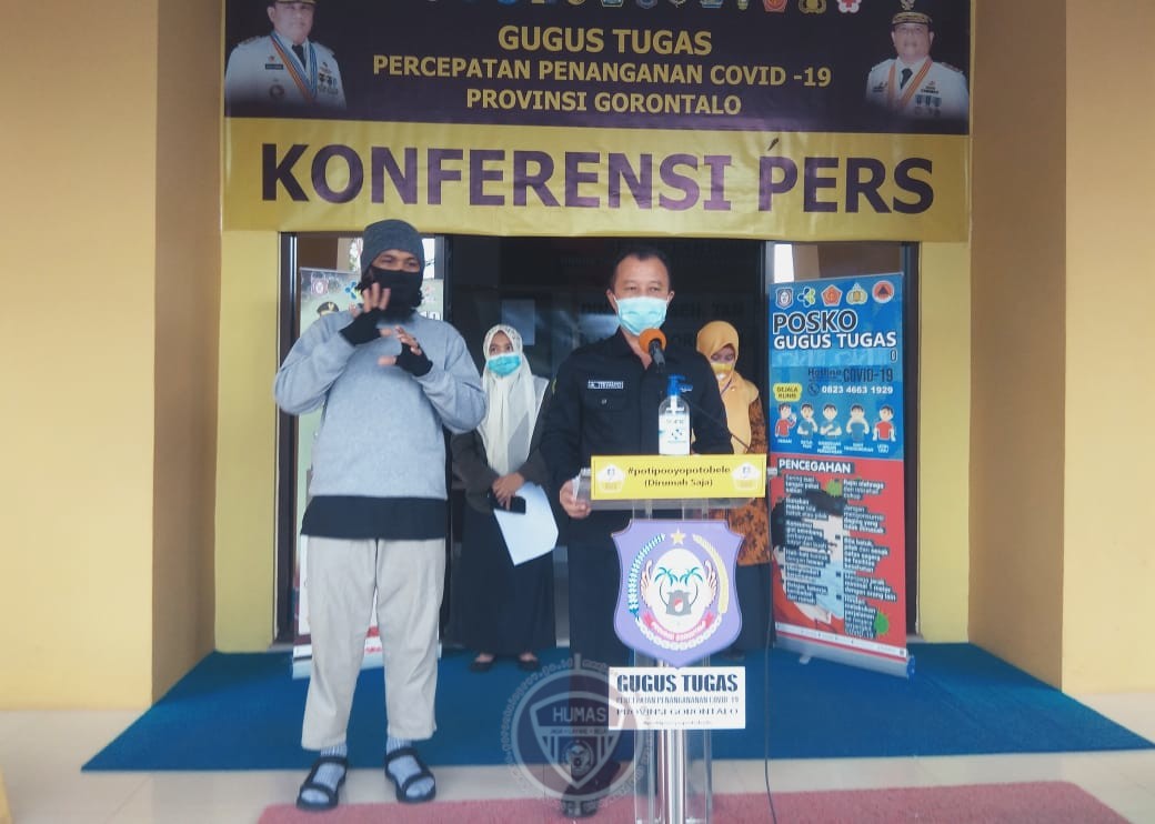  Pengumuman Pasien Covid-19 Gorontalo Gunakan Penerjemah Bahasa Isyarat