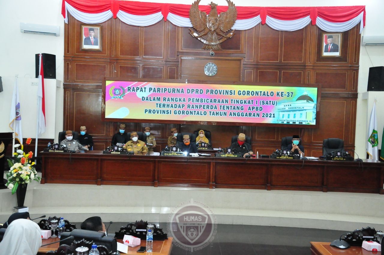  DPRD Gorontalo Gelar Rapat Paripurna Tingkat I Rancangan APBD 2021