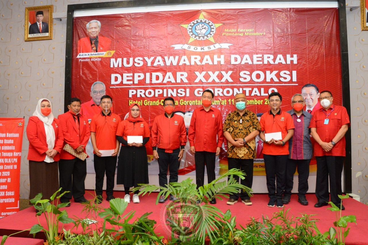  Pemprov Gorontalo Apresiasi Musda SOKSI Tertib Prokes