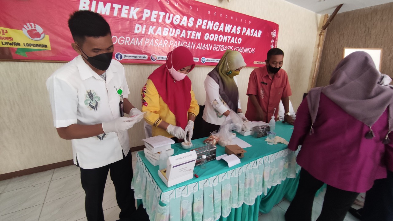  BPOM Gorontalo Latih Petugas Pasar Uji Bahan Makanan Berbahaya