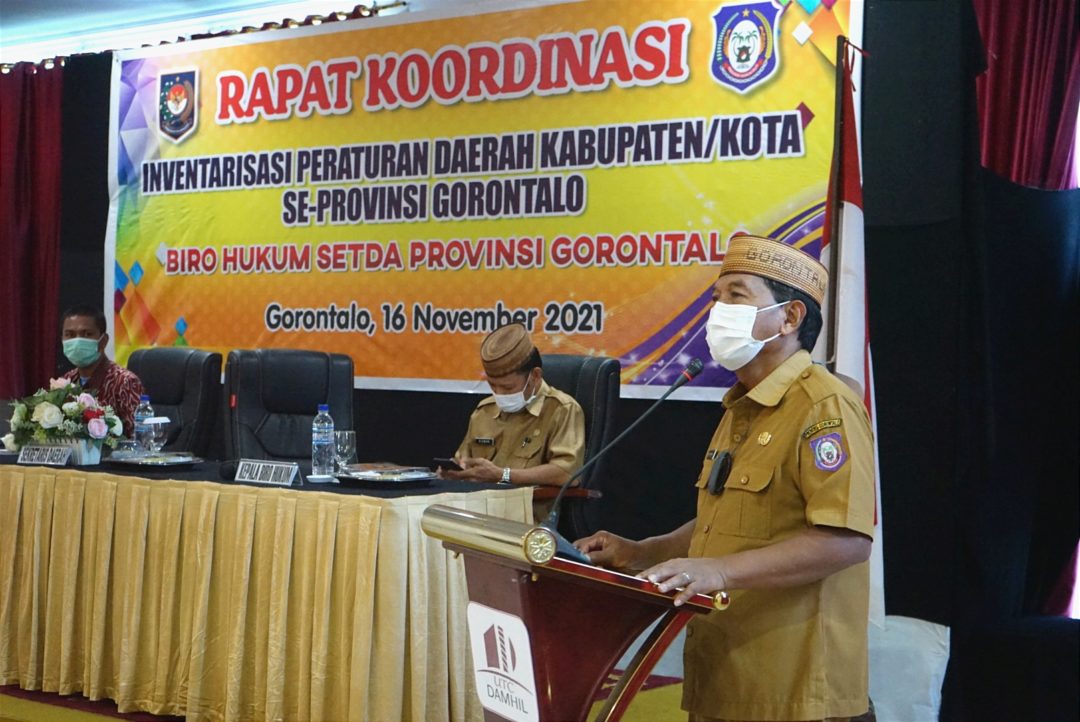  Sekprov Gorontalo Buka Rakor Inventarisasi Perda Kabupaten/Kota