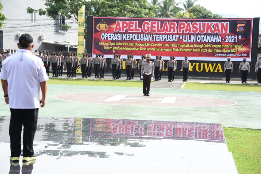  Gubernur Rusli Pimpin Apel Gelar Pasukan Ops Lilin Otanaha 2021