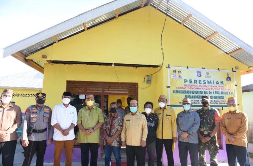  Rumah Korban Puting Beliung di Biluhu Timur Selesai Direnovasi 