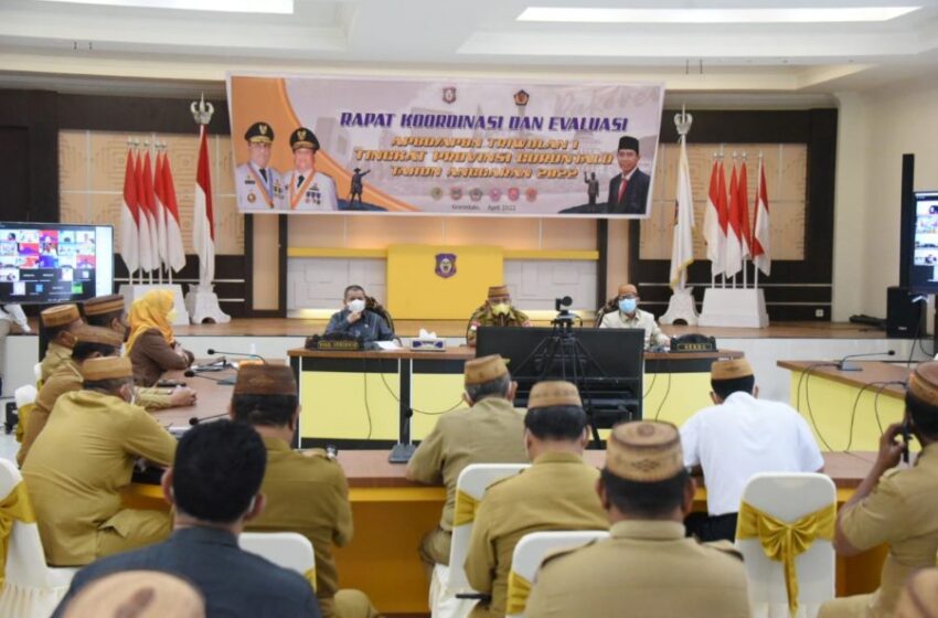  Pemprov Gorontalo Evaluasi Serapan Anggaran Triwulan I  Tahun 2022 