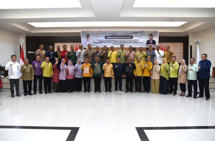  Pejabat Tinggi Madya dan Pratama Gorontalo Menandatangani PK dan PI