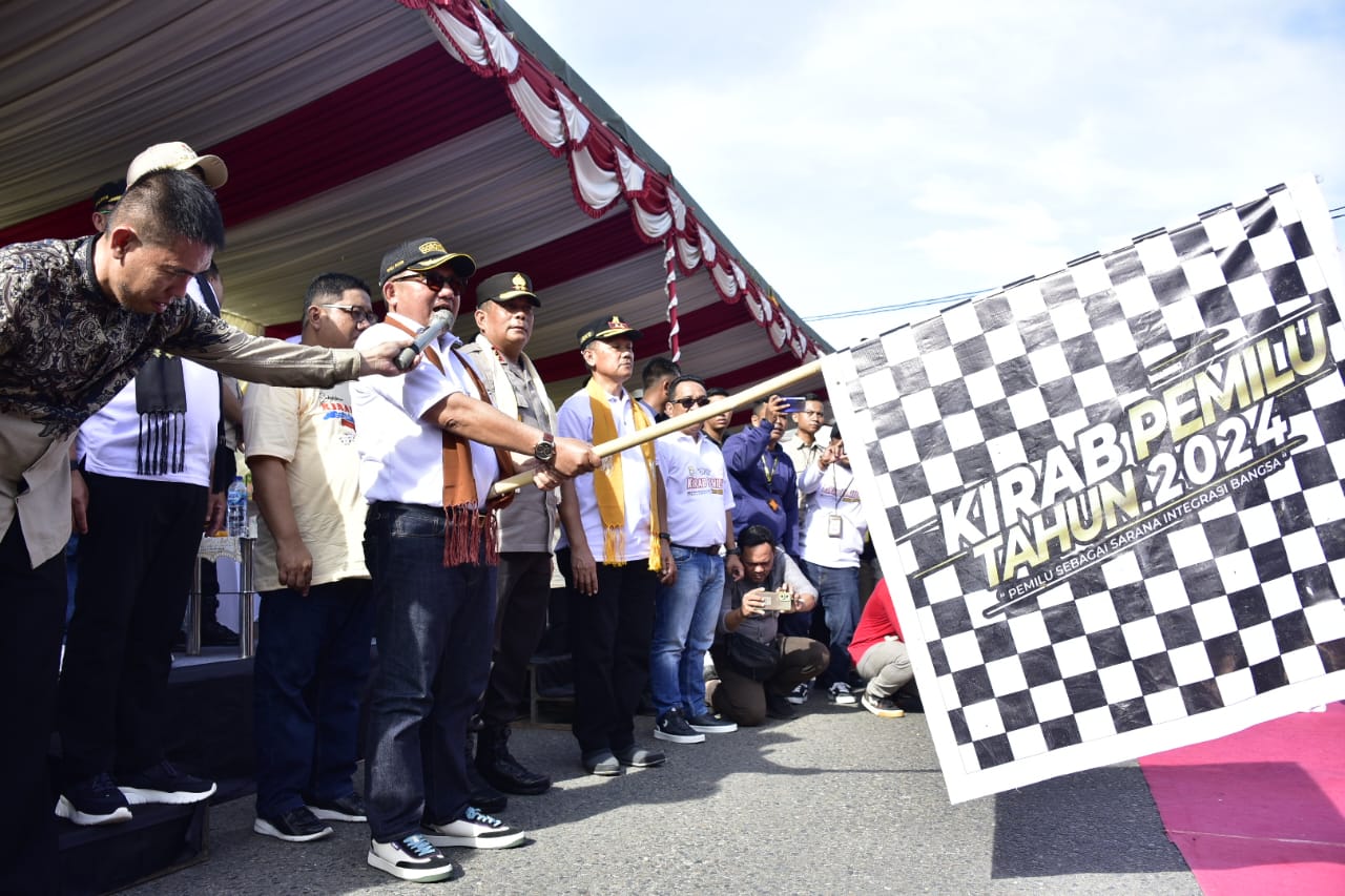  Bendera Kirab Pemilu 2024 Tiba di Provinsi Gorontalo