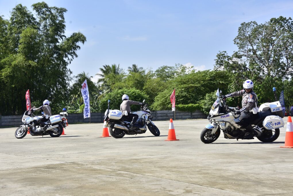  HUT Bhayangkara, Ditlantas Polda Gorontalo Gelar Lomba Safety Riding