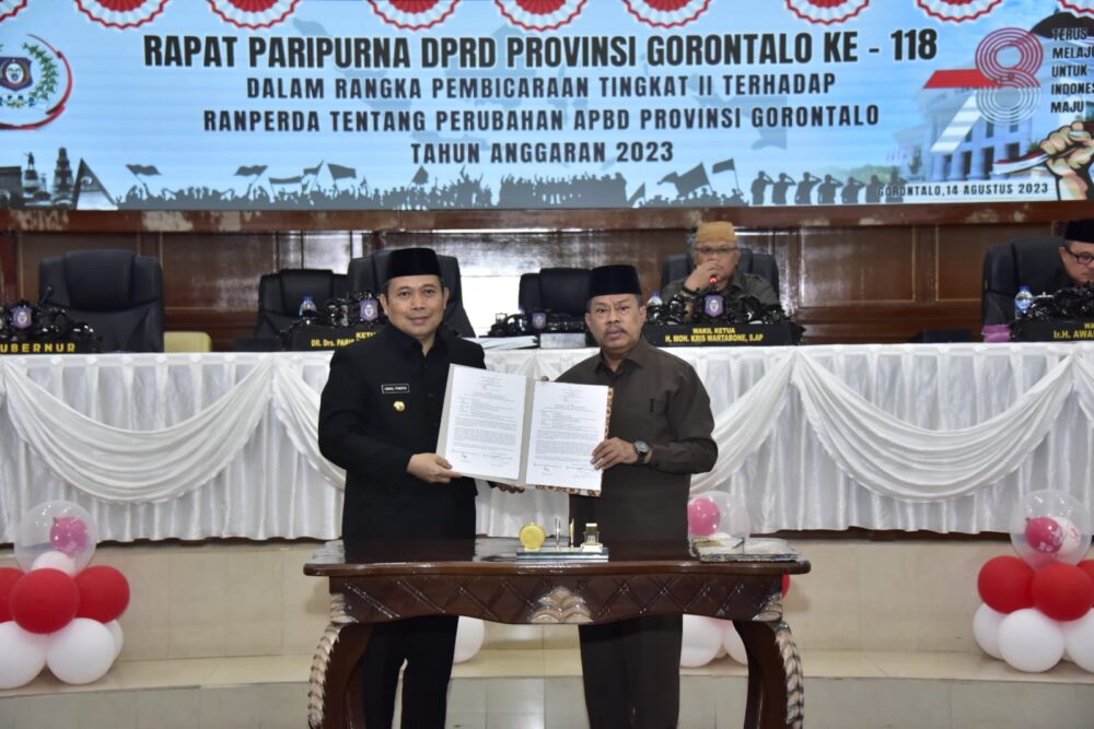  DPRD Tetapkan Perda APBD Perubahan 2023 Pemprov Gorontalo