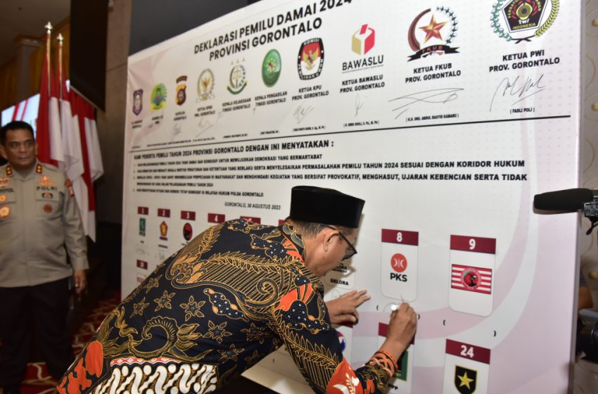  18 Parpol di Gorontalo Deklarasikan Pemilu Damai 2024