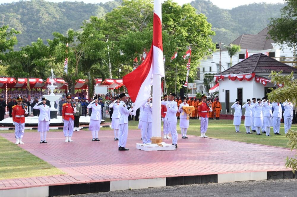  Penurunan Bendera HUT ke-78 RI di Gorontalo Berlangsung Khidmat