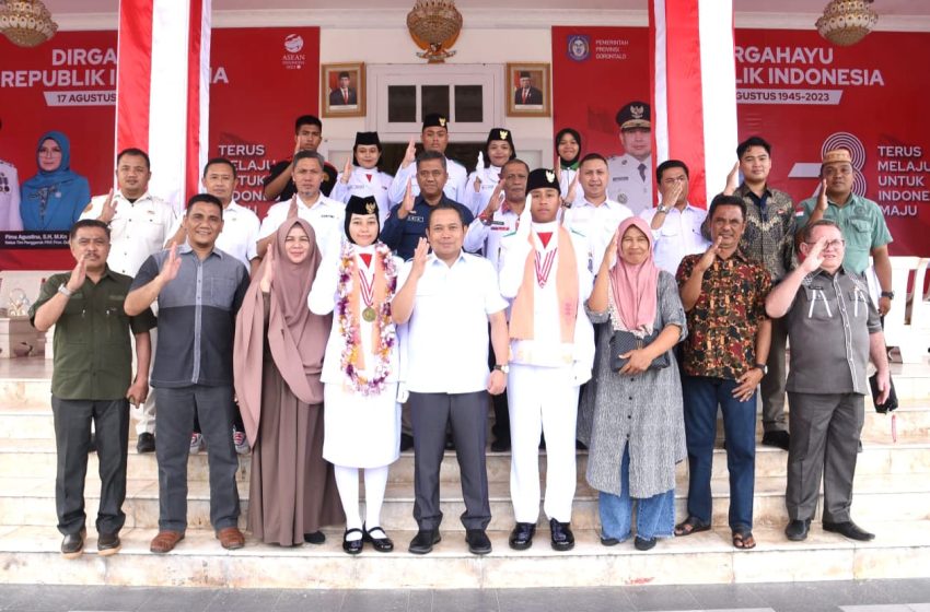  Dua Paskibraka Nasional Disambut Penjagub Gorontalo