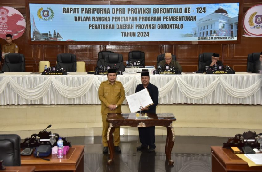  Pemprov – Deprov Gorontalo Tetapkan Program Pembentukan Perda 2024