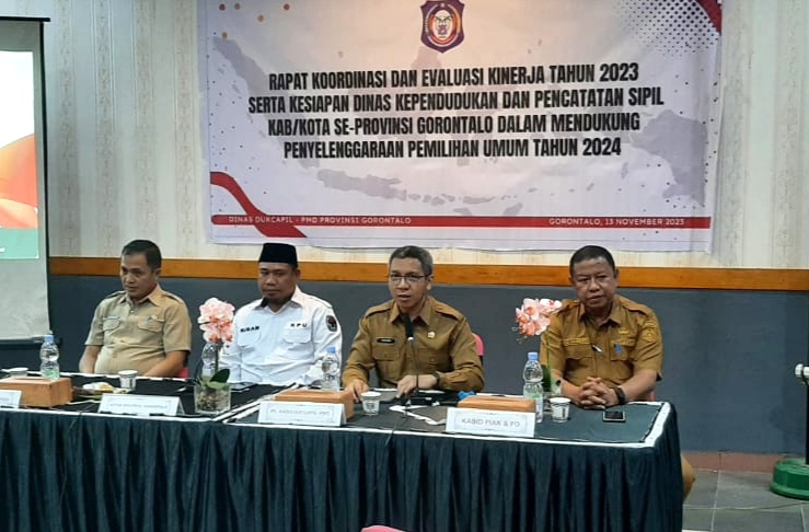  Dinas Dukcapil PMD Gorontalo Evaluasi Kesiapan Penyelenggaraan Pemilu