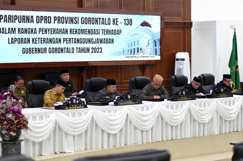  DPRD Beri 12 Rekomendasi LKPJ Gubernur Gorontalo