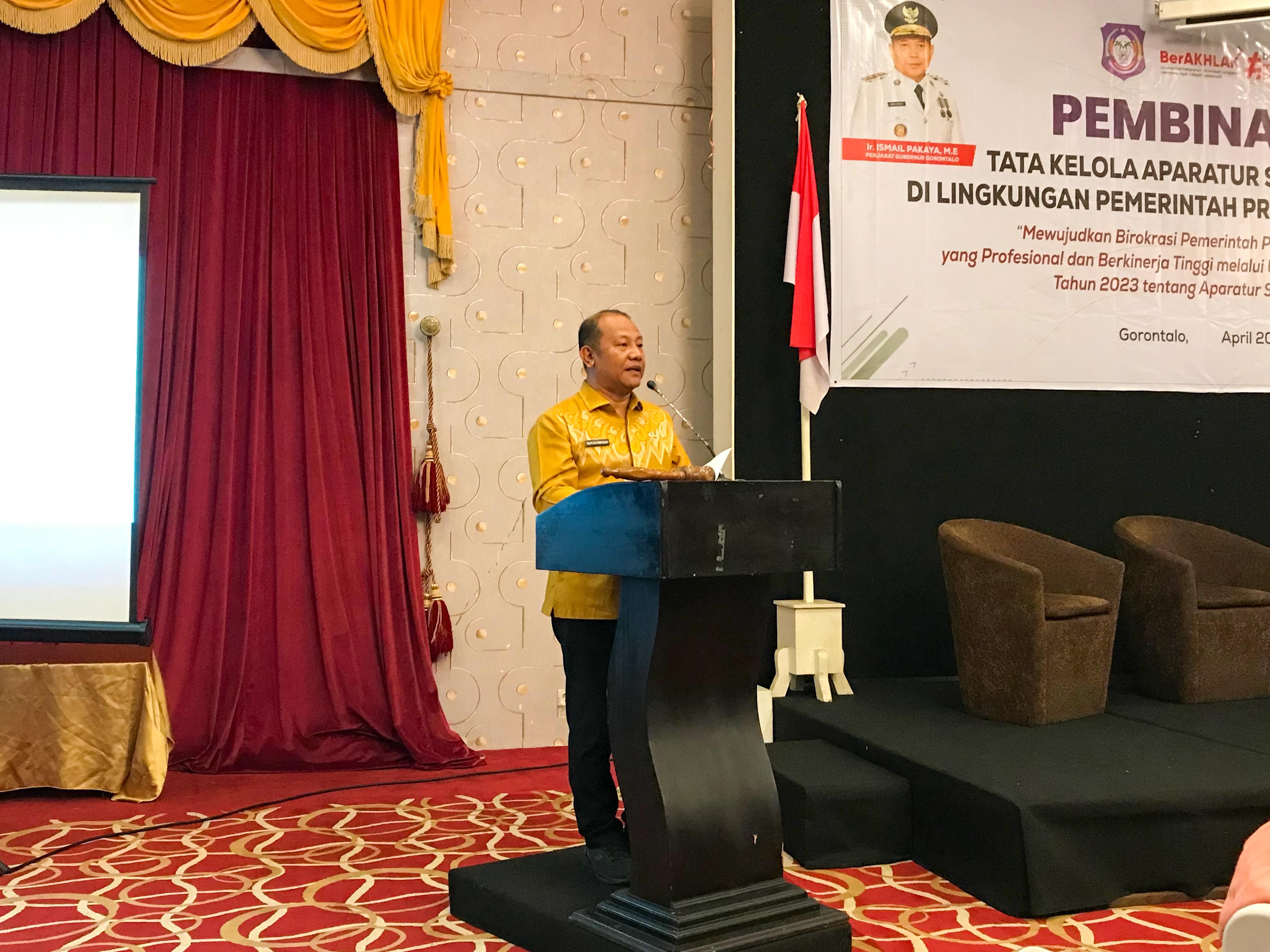  Sekdaprov Buka Kegiatan Pembinaan Tata Kelola ASN di Provinsi Gorontalo