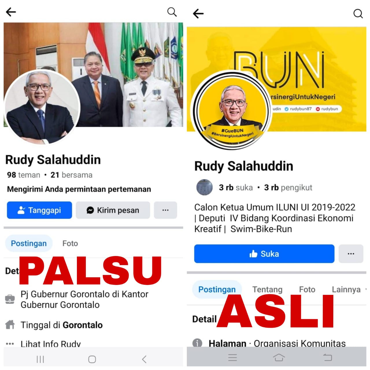  Fake Facebook Account of Gorontalo’s Acting Governor is Widely Circulating 