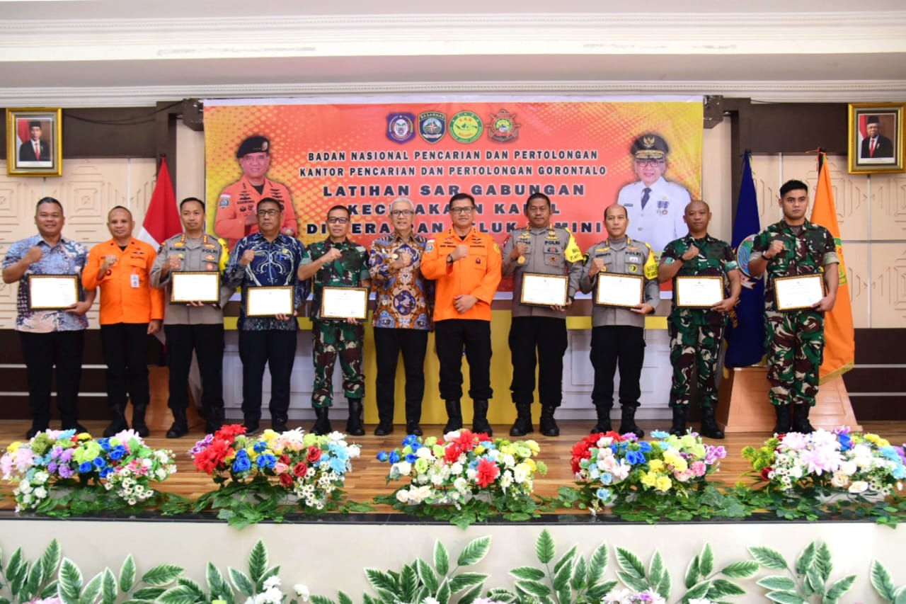 Basarnas Gorontalo Gelar Latsargab Kecelakaan Kapal