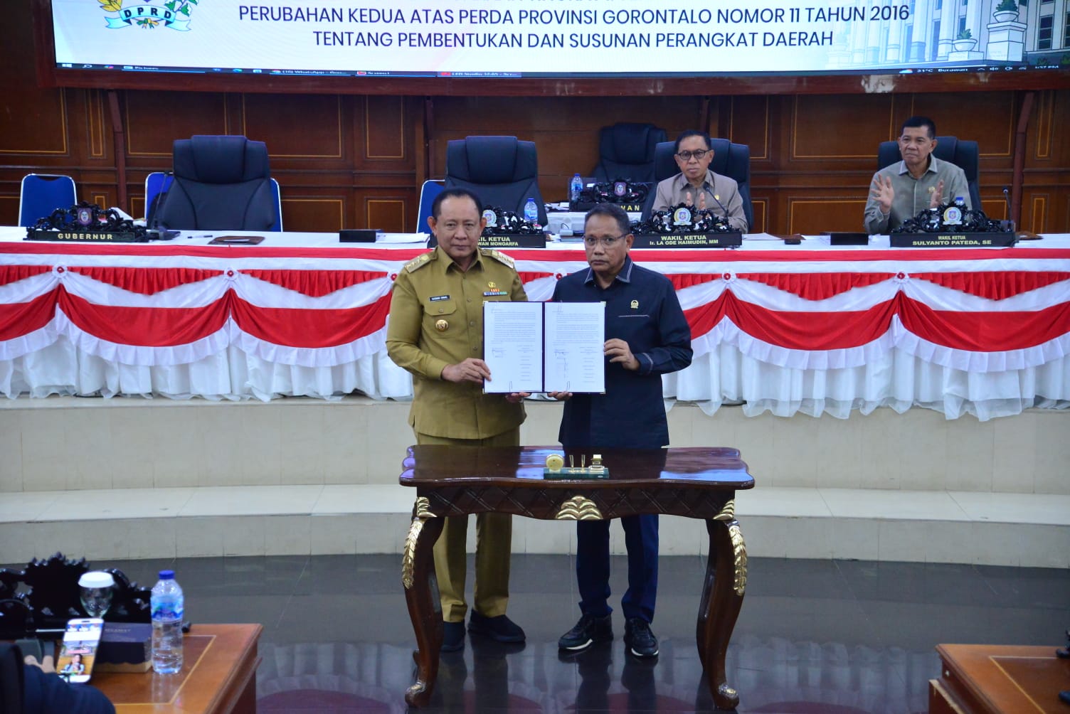  DPRD Tetapkan Perda SOTK Pemprov Gorontalo